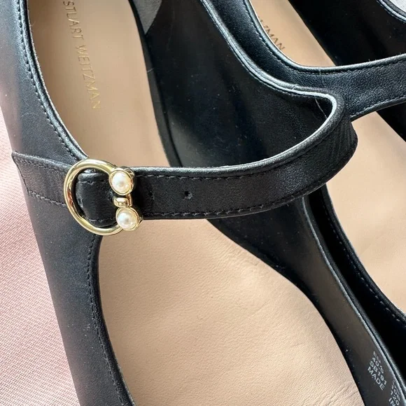 Stuart Weitzman Black Pointed-Toe Flats - Picture 3 of 8